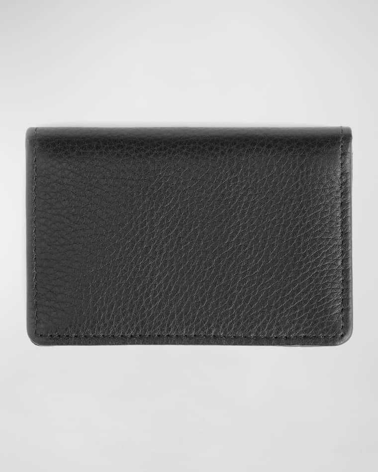 ROYCE New York Monogrammed Leather Card Holder Wallet