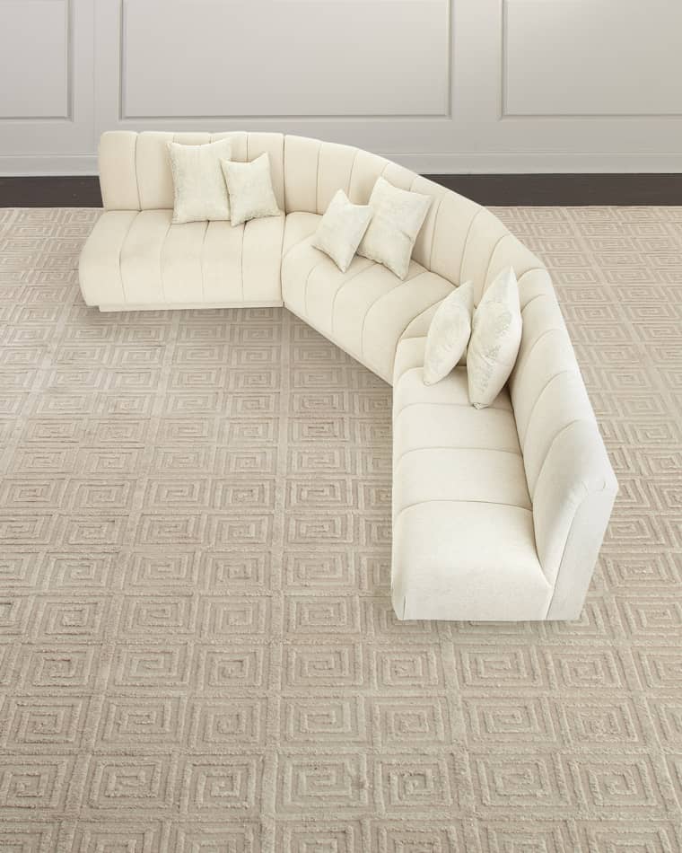 Haute House Malia Channel-Tufted Sectional Sofa