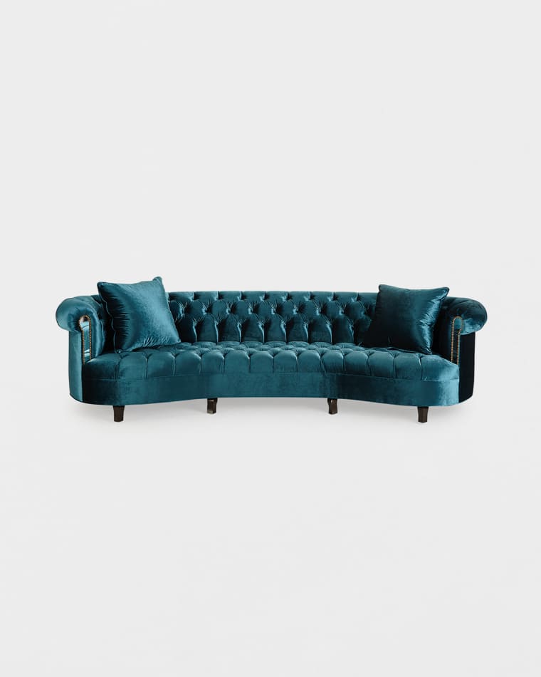 Haute House Rebecca Glam Mirrored Sofa, 122"