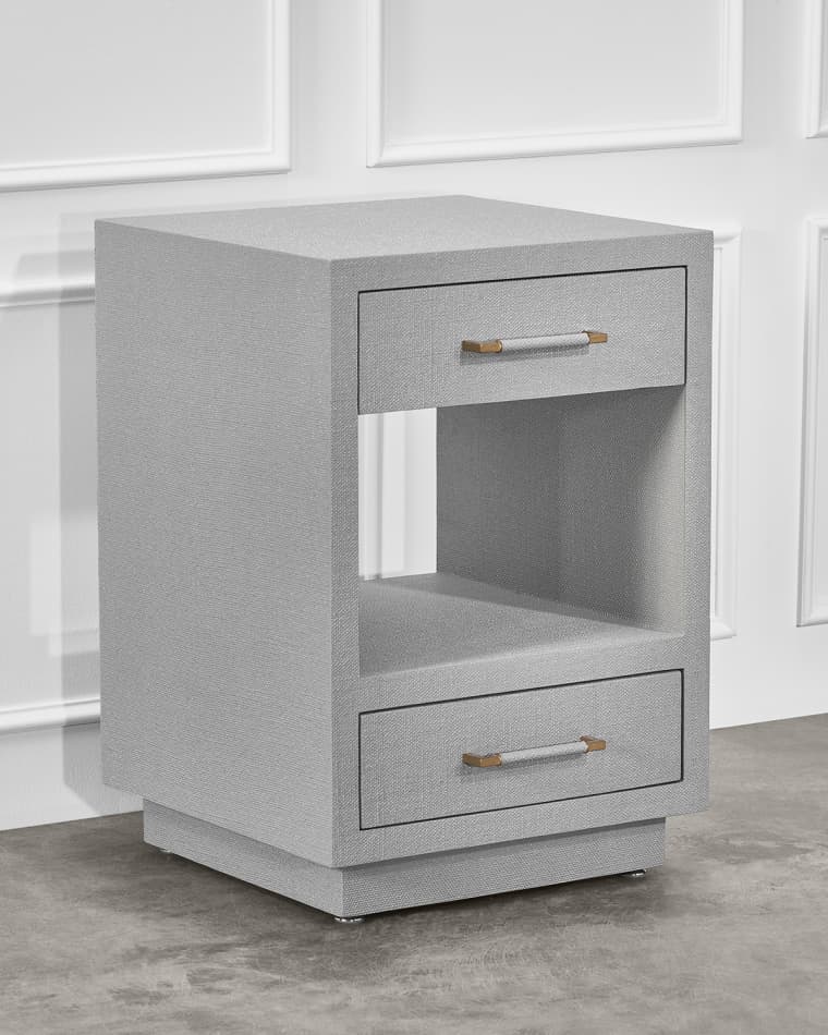 Interlude Home Taylor Small Bedside Chest, Gray