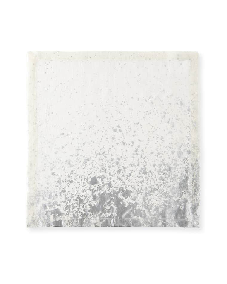 Kim Seybert Metafoil Napkin, White/Silver