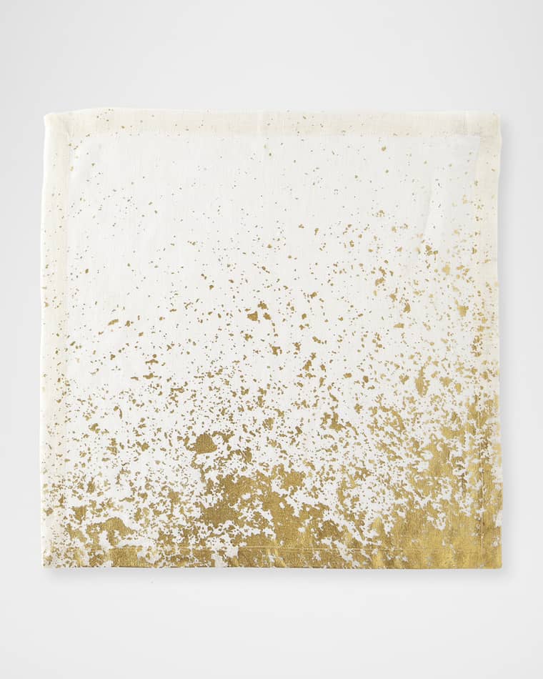 Kim Seybert Metafoil Napkin, White/Gold