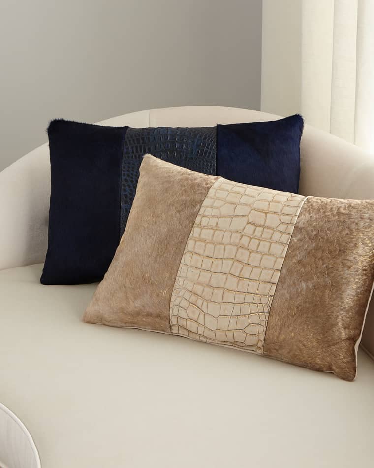 Massoud Colorblock Croc Pillow, 23" x 15"