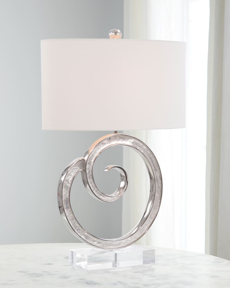 John-Richard Collection Spiral Nickel Table Lamp