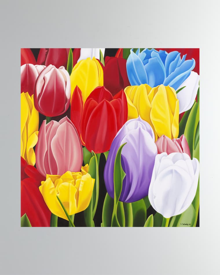 DECHAMBY DESIGN "Tulipes Multicolors" Fine Art Print