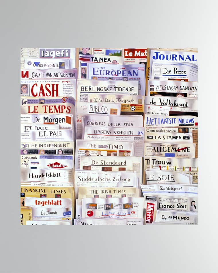 DECHAMBY DESIGN "Newspapers" Fine Art Print