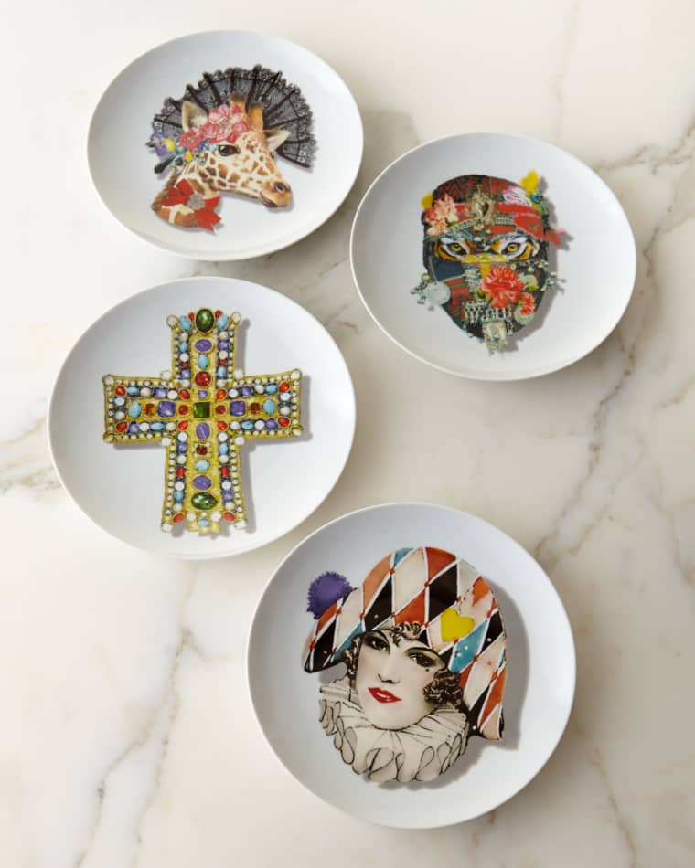 Christian LaCroix X Vista Alegre Love Who You Want Monseigneur Bull Charger Love Who You Want Indilion Dessert Plate Love Who You Want Queenbull Dessert Plate