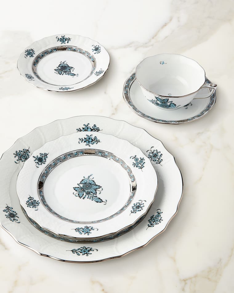 Herend Chinese Bouquet Black Sapphire Dinner Plate Chinese Bouquet Black Sapphire Salad Plate Chinese Bouquet Black Sapphire Bread & Butter Plate