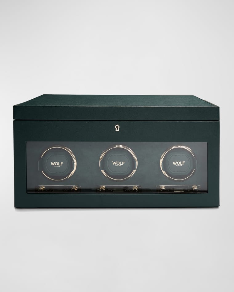 WOLF British Racing Triple Watch Winder with Storage