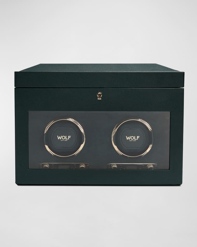 WOLF British Racing Double Watch Winder with Storage