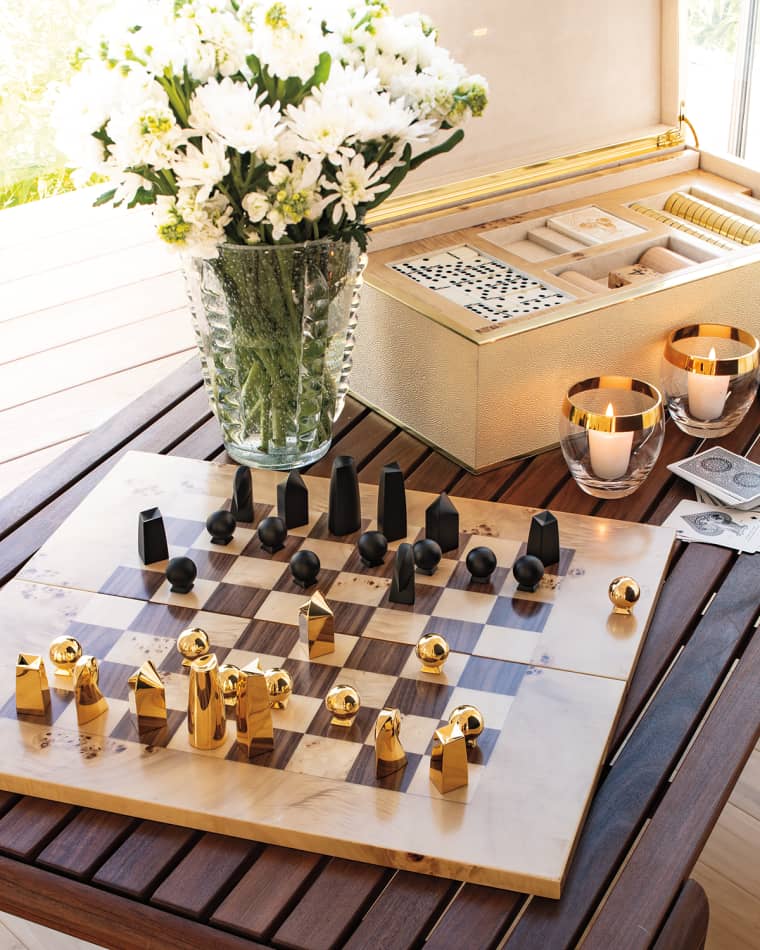 AERIN Classic Faux Shagreen Game Box