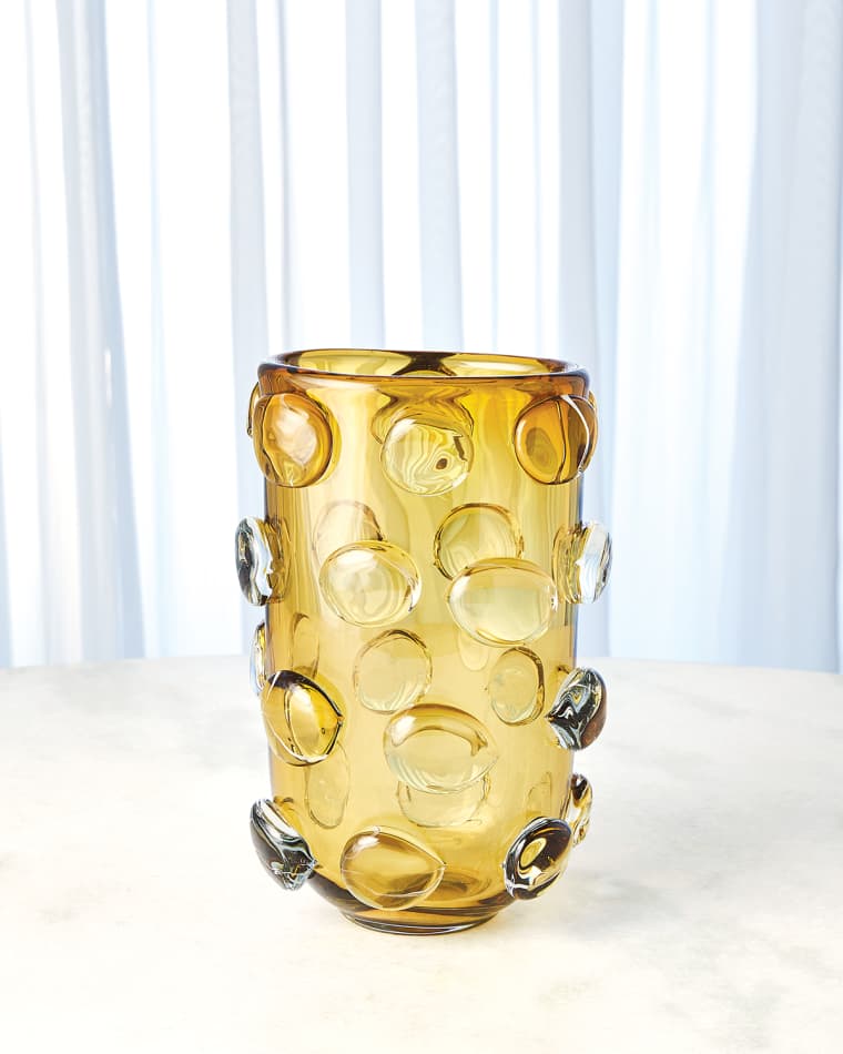Global Views Large Rondelle Vase, Amber