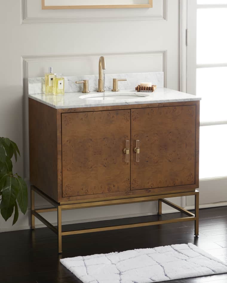 Worlds Away Finn Burl Wood Vanity
