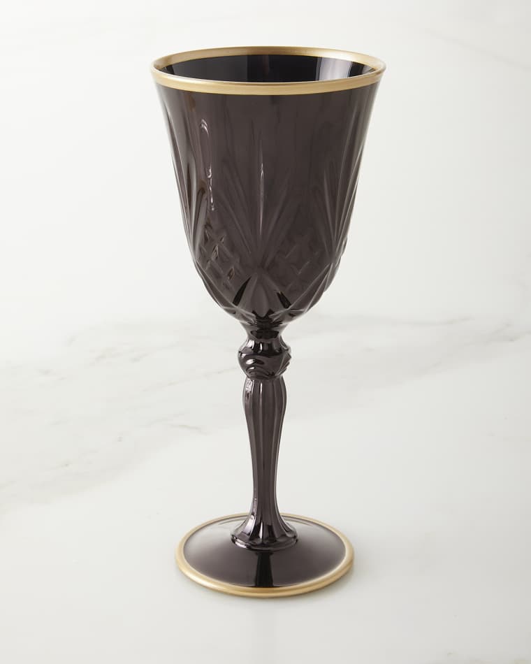 Neiman Marcus Elegance Black And Gold Collection Water Goblets, Set of 4
