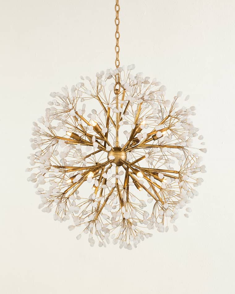 John-Richard Collection 28.5" Spherical 12-Light Quartz Chandelier