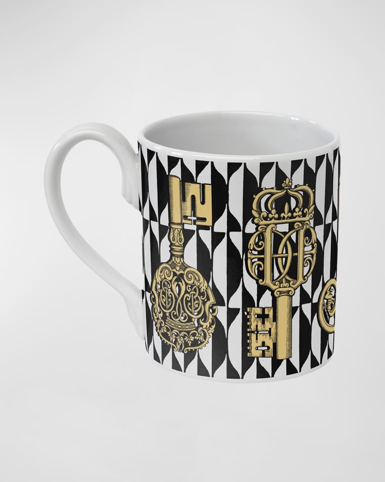 Fornasetti Chiavi Gold & Losanghe Mug