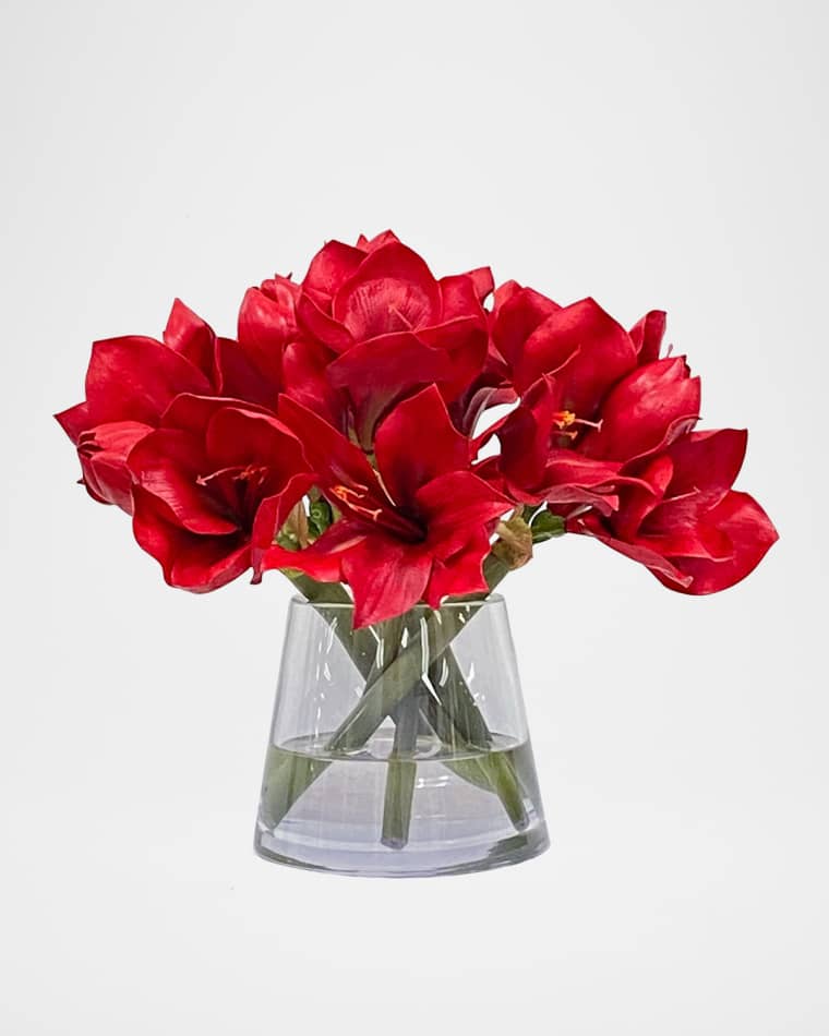 Winward Home Amaryllis Faux-Floral Arrangement in Vase