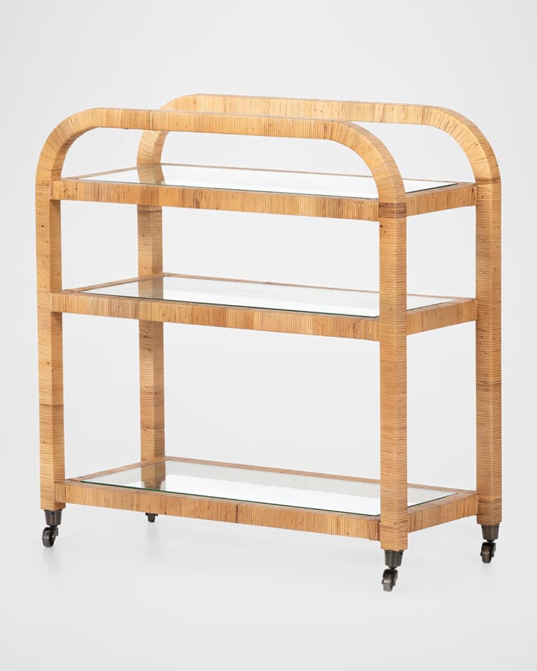 Suzette Rattan Bar Cart