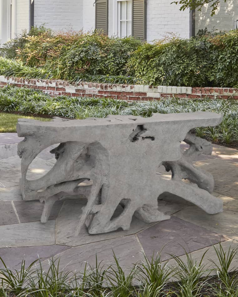 Phillips Collection Cast Root Console, Charcoal Stone
