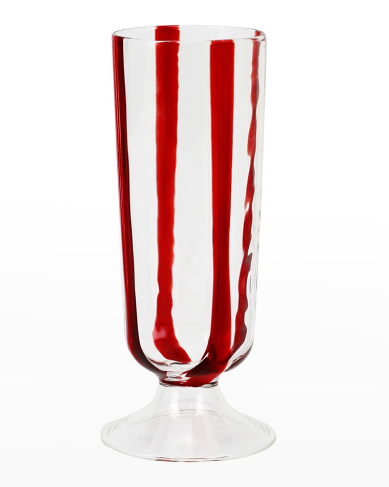 Vintage Ingrid red striped acrylic ice bucket Clear and red striped barware.