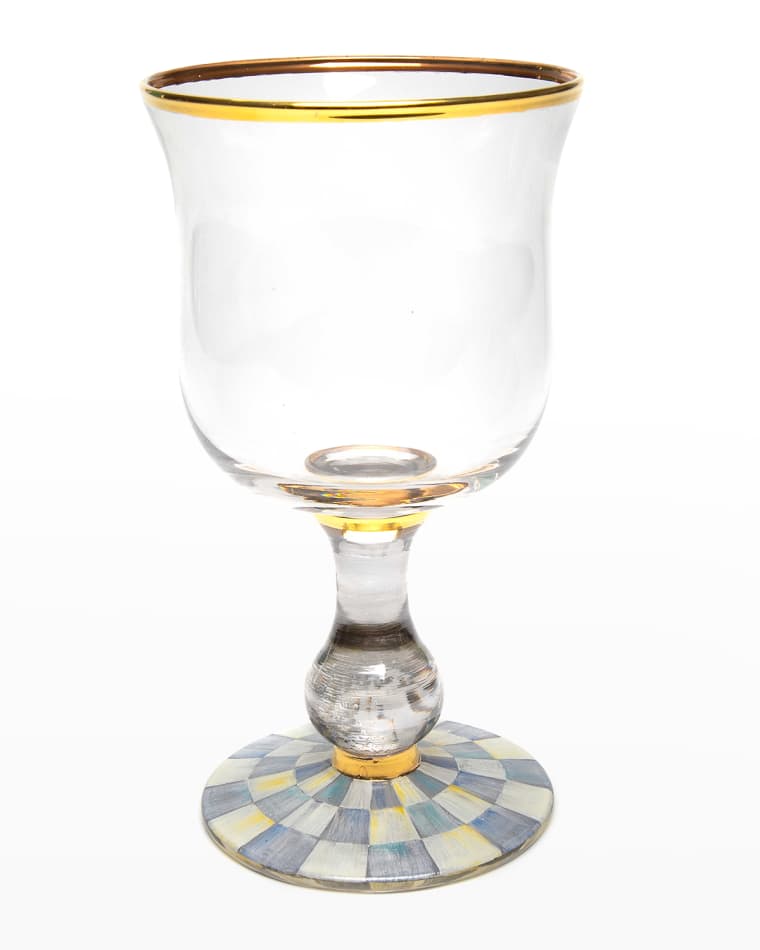MacKenzie-Childs Sterling Check Water Glass