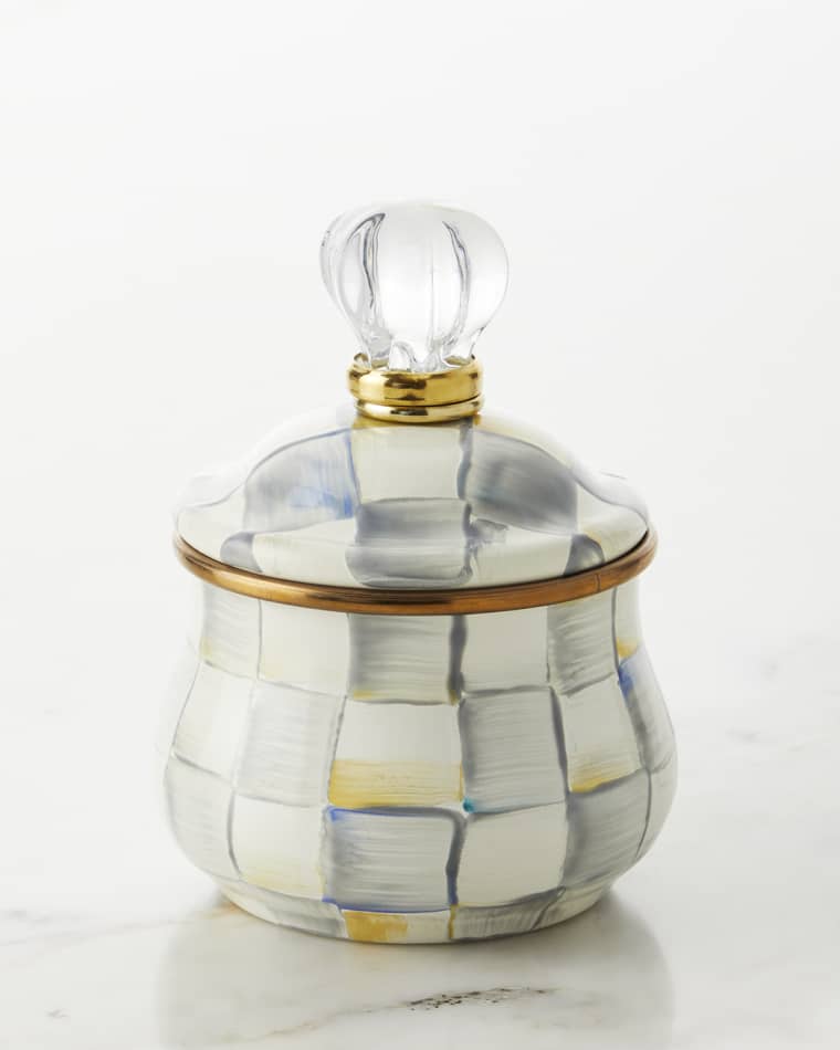 MacKenzie-Childs Sterling Check Lidded Sugar Bowl