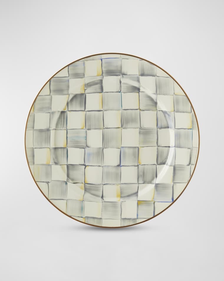 MacKenzie-Childs Sterling Check Charger Plate