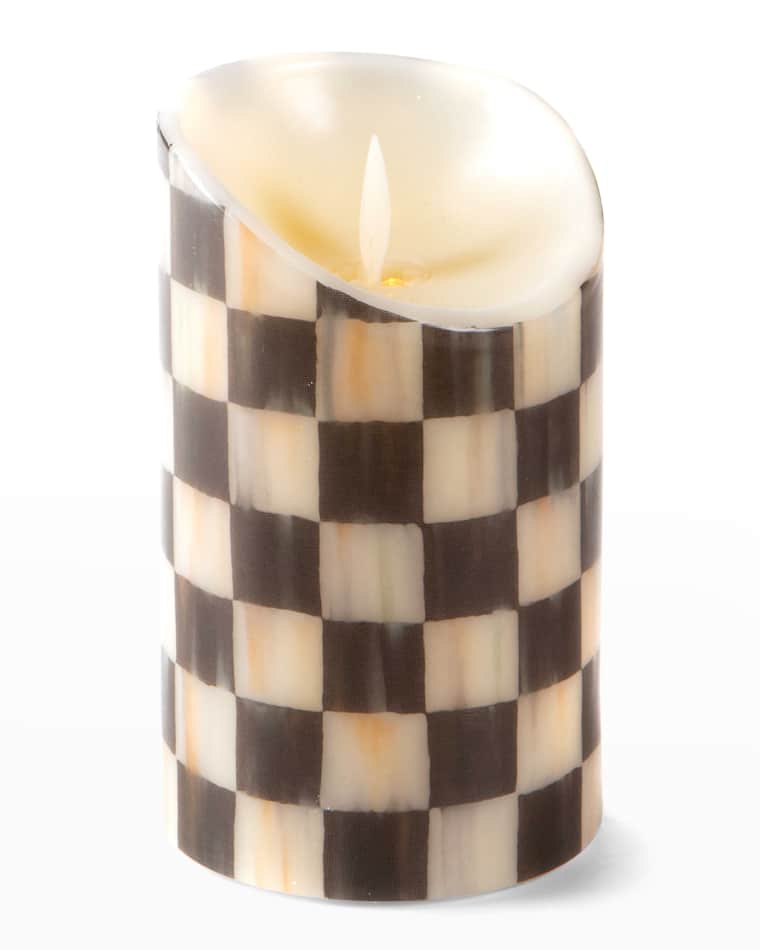 MacKenzie-Childs Courtly Check Flicker Pillar Candle - 5"