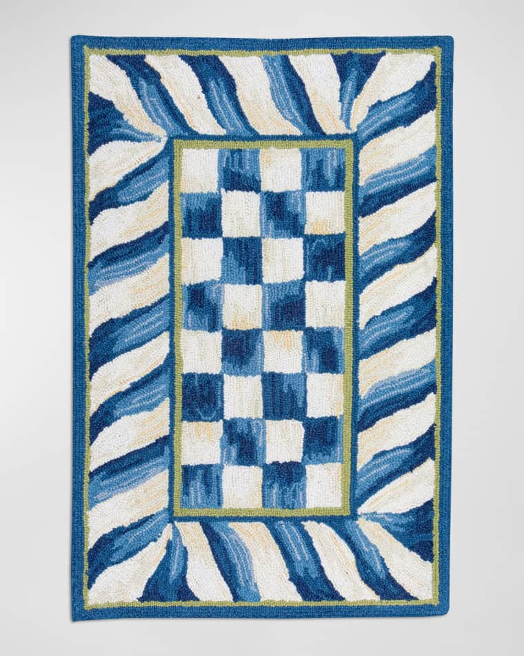 MacKenzie-Childs Truly Royal Check Rug, 2' x 3'