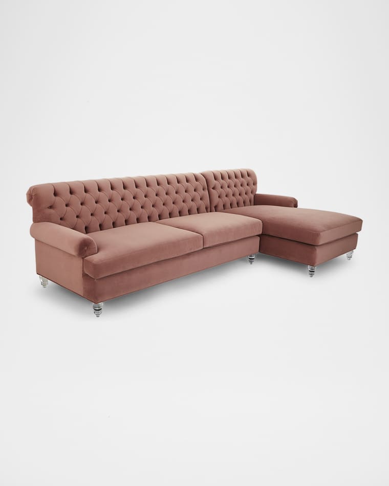 Haute House Abbey Velvet 2-Piece Sectional