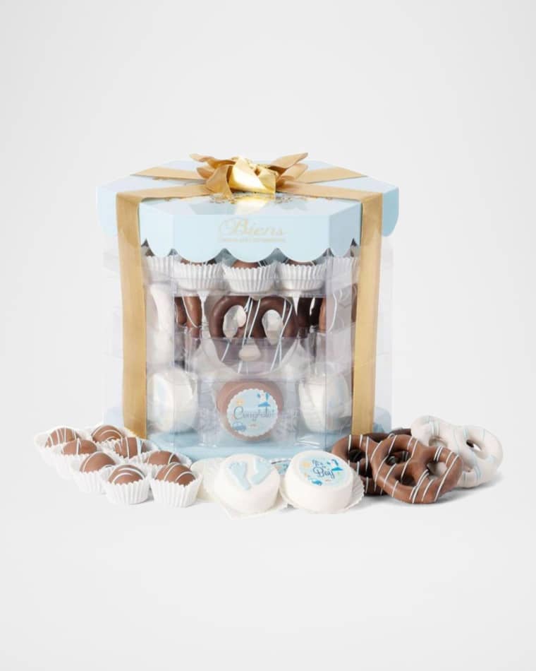 Biens Chocolate Centerpiece Baby Selection Box - Light Blue