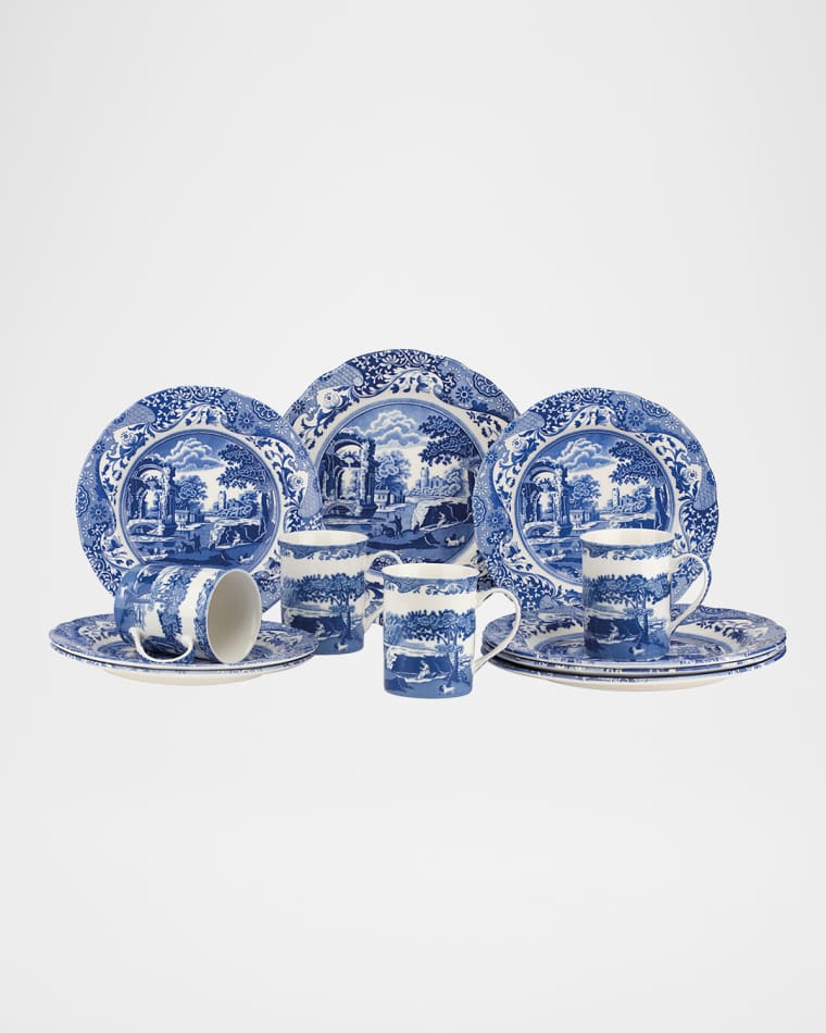Spode Blue Italian 5-Piece Place Setting Blue Italian Mugs, Set of 4