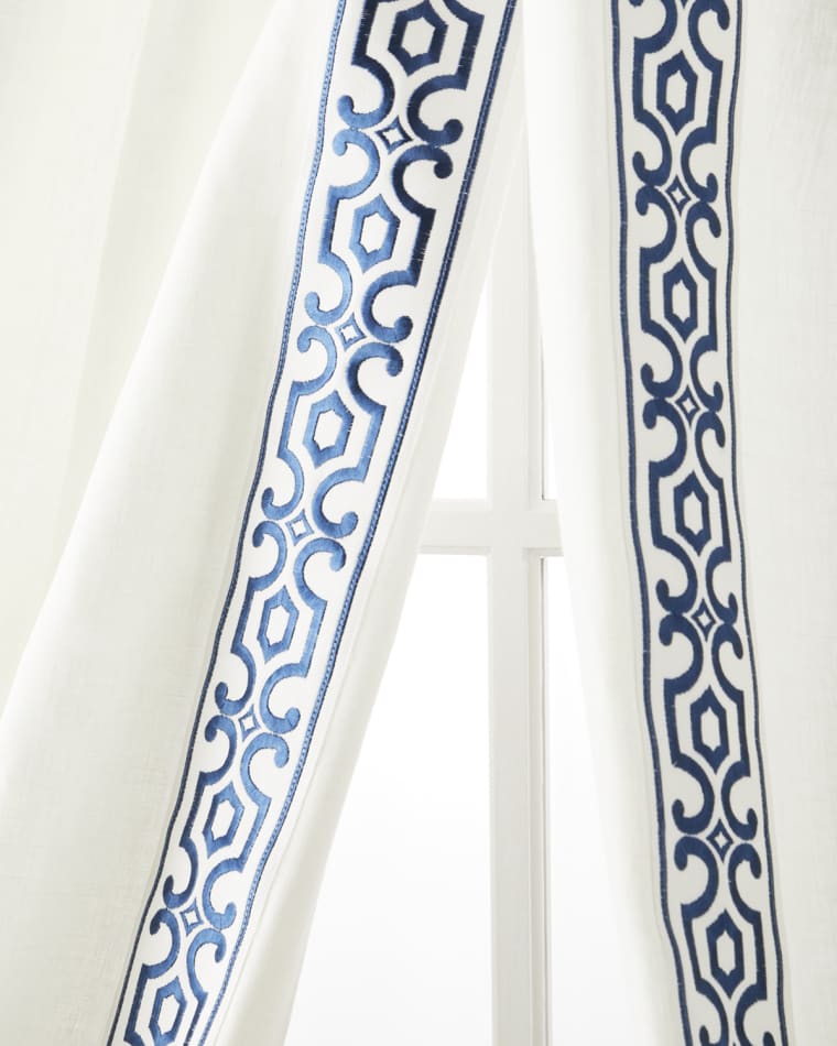 Home Silks Two Andes Navy Curtains, 108"L