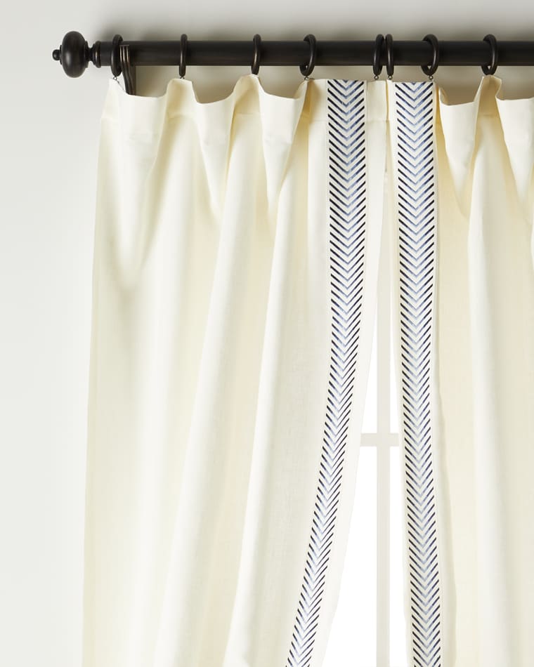 Home Silks Two Andes Navy Curtains, 96"L