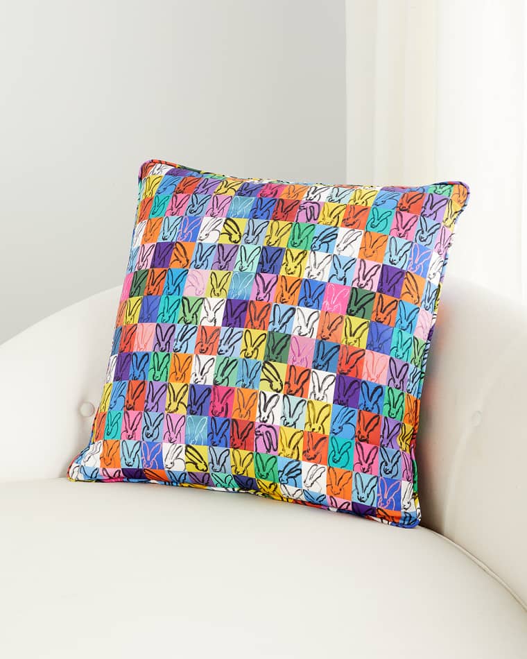 Hunt Slonem Rabbit Cotton Pillow