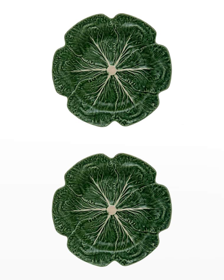 Bordallo Pinheiro Cabbage Charger Plates, Green - Set of 2