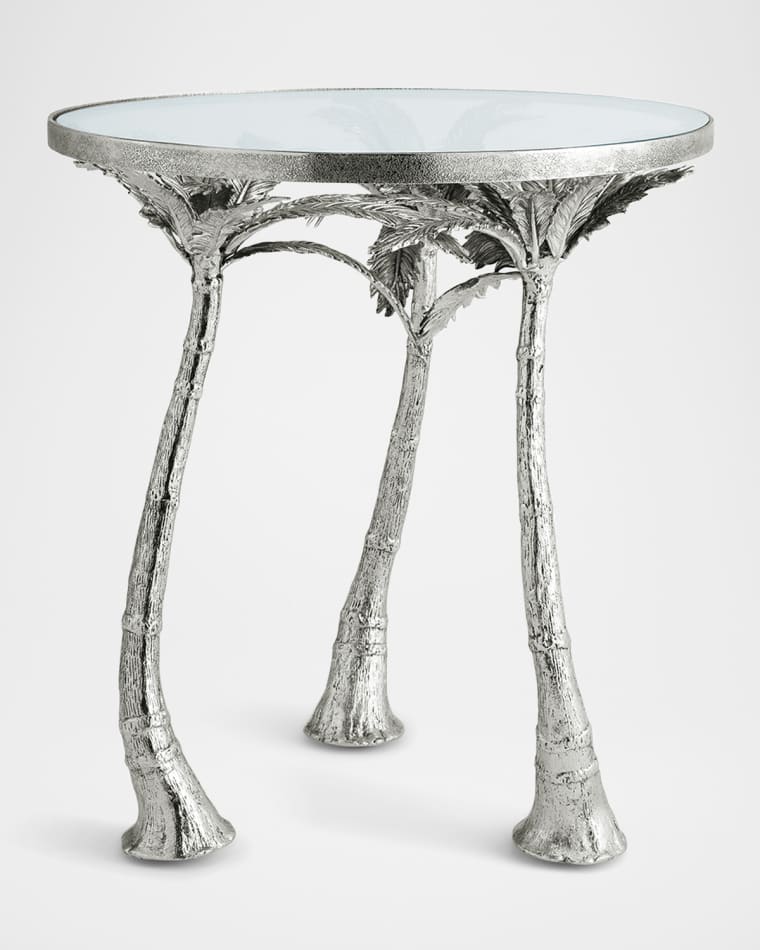 Michael Aram Palm Accent Table, Nickel