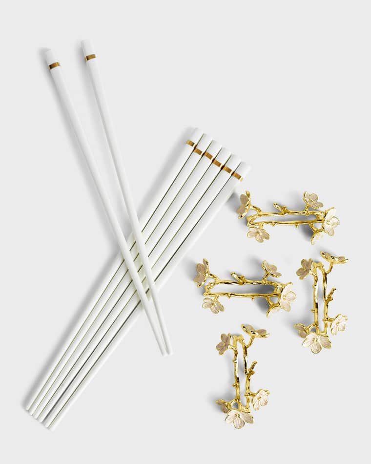 Michael Aram Cherry Blossom Chopsticks and Stands Set