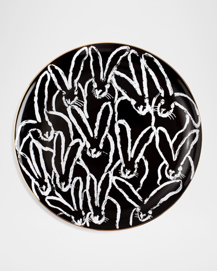 Hunt Slonem Jubilee Serving Plate with Gold Rim