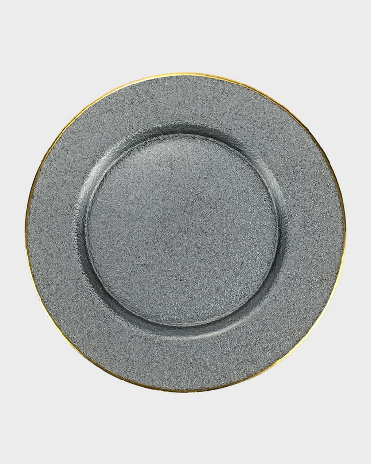 Vietri Metallic Glass Slate Service Plate