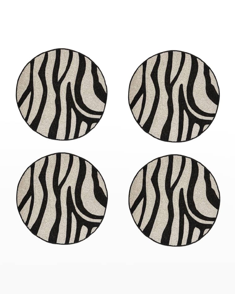 Joanna Buchanan Beaded Zebra Coasters, Set of 4