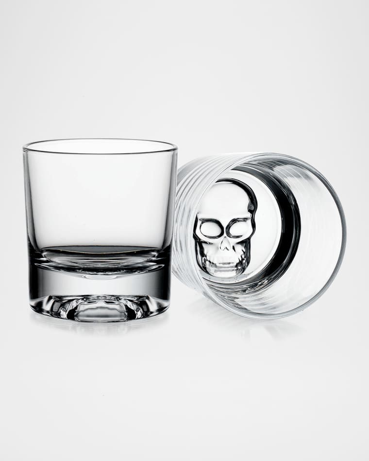 Godinger Skull Double-Old Fashion Glasses, Set of 2