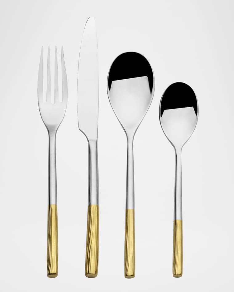 Mikasa Duval Gold Lines 18/10 16-Piece Flatware Set
