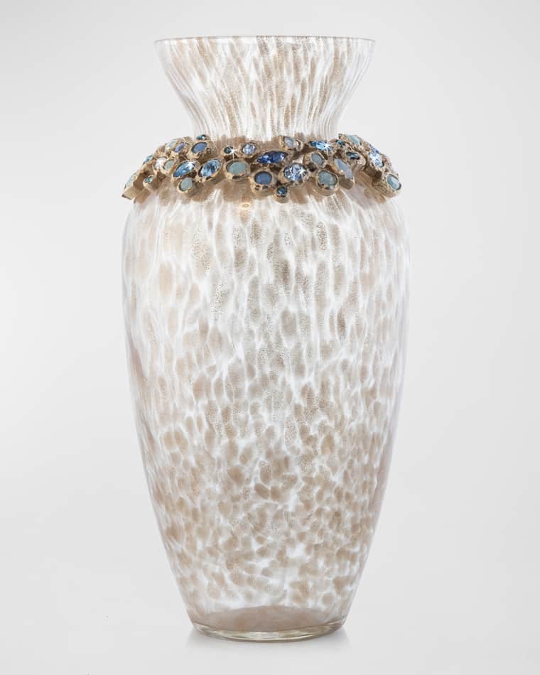 Jay Strongwater Norah Bejeweled Vase - Oceana