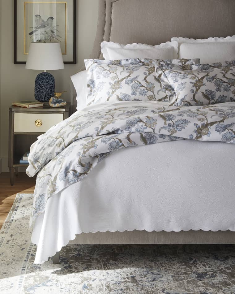 Sferra Alice King Floral Matelasse Coverlet Alice Full/Queen Floral Matelasse Coverlet Alice Twin Floral Matelasse Coverlet