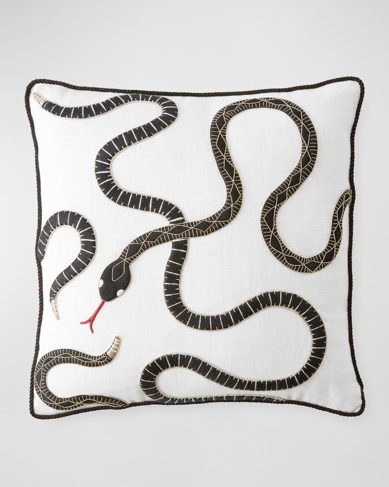 Jonathan Adler Eden Snake Pillow, 18"Sq.