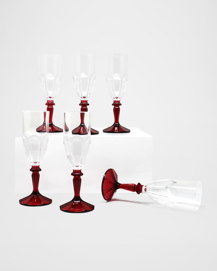 Le Cadeaux Versailles 7 oz. Champagne Flutes, Set of 6