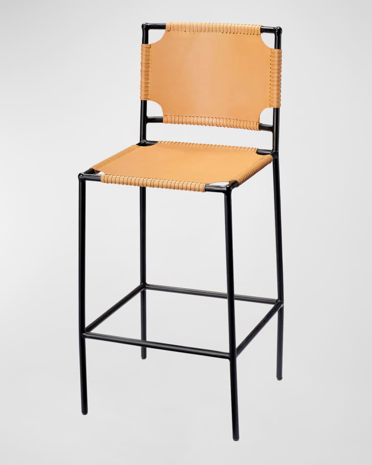 Jamie Young Asher Leather Bar Stool, 29"