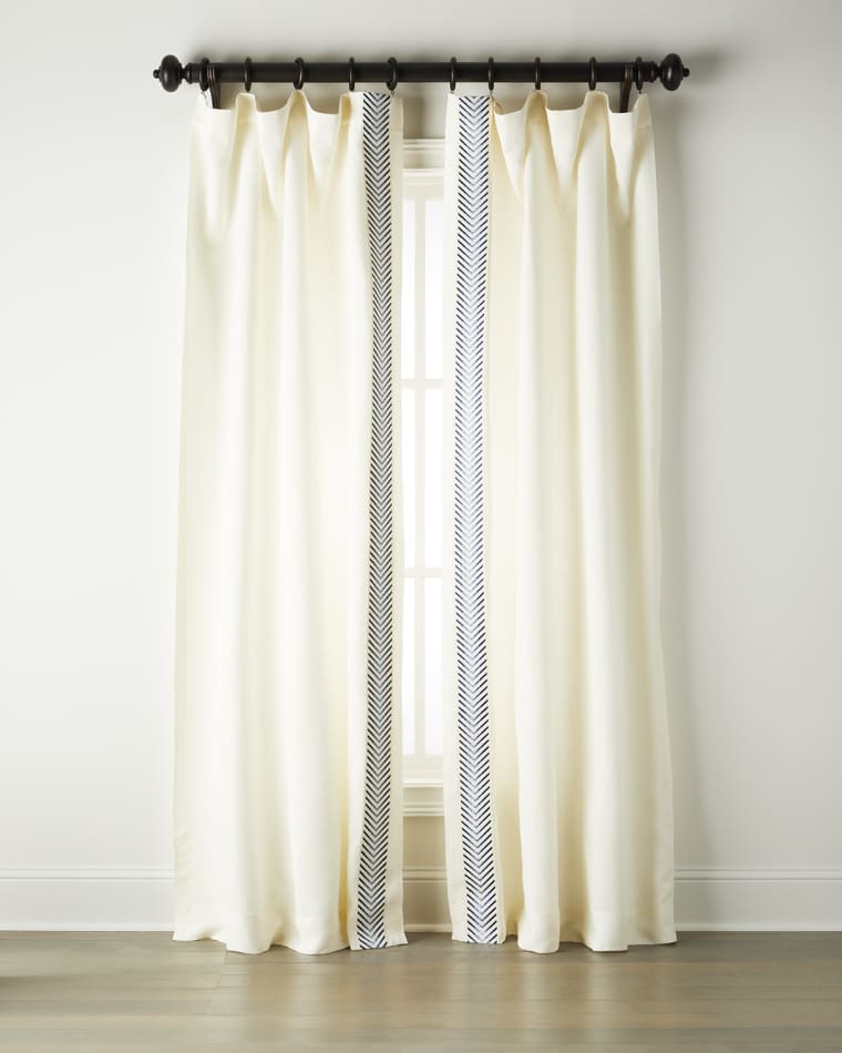 Home Silks Two Rio Cream Curtains, 96"L Two Rio Cream Curtains, 96"L Rio Navy Curtains, 96"L