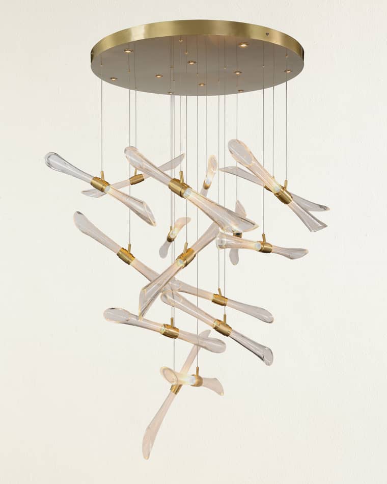 John-Richard Collection Rhapsody 26-Light Tube Chandelier, 40"Dia.
